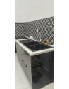 Kitchenette (lavabo, plaque, rangements)